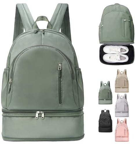 AUNGKWANG Gym Rucksack Damen Herren Sportrucksack mit Schuhfach und Nasstasche, Wasserdichter Gym Tasche, Rucksack Herren Turnrucksack, Sportrucksack für Damen für Schwimmen Yoga Fitness Reisen