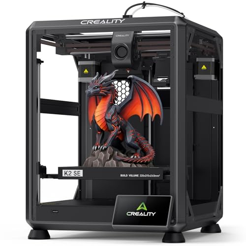 Creality K2 SE 3D-Drucker, unterstützt Mehrfarbendruck (CFS nötig), 500 mm/s Hochgeschwindigkeit, Auto-Nivellierung, Vibrationskontrolle, kompakter Desktopdrucker (Upgrade), Druckgröße 220x215x245 mm