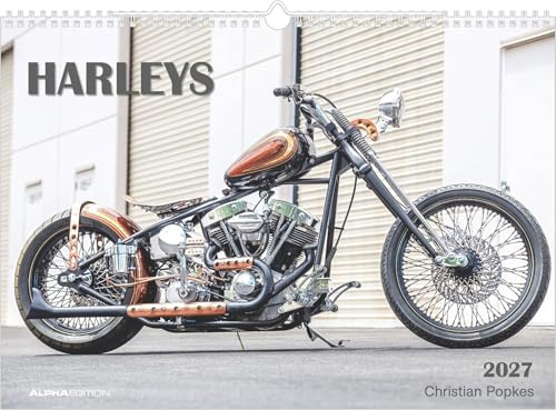 Harleys 2027: Wandkalender 42x29,7 cm mit 12 Harley-Motiven, 4-sprachigem Kalendarium und Spiralbindung