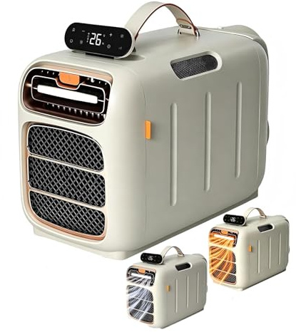 WANGYYDS Aire Acondicionado Portátil Doble Manguera 4700 BTU con calefacción, silencioso 420 W. Enfría, Calienta, Deshumidifica, para Tienda, Caravana, Furgón, Coche, Garaje, Interior y Exterior.