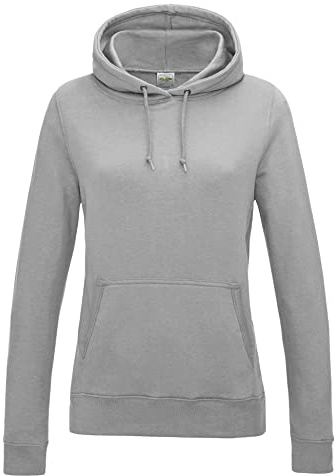 AWDis Women's Girlie College Hoodie, Grey (Heather Grey), 14 (Manufacturer Size:Large)