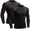 Niksa 2 Pack Long Sleeve Running Tops Mens,Base Layers Compression Top T-Shirts,Quick Dry Wicking Gym Athletic Training Workout Tee Shirts(Black,XL)
