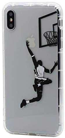 Keyihan Transparente Hülle für iPhone X und iPhone XS 5,8 Zoll, Slam Dunk Basketball Muster Case für Fans, Weich TPU Silikon HandyHülle, Dünn Slim Durchsichtig Klare Design Schutzhülle Stoßfest