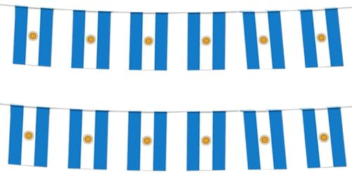 Bandera de Argentina pequeña bandera argentina decoración para desfiles, fiestas, aulas, jardines y festivales (Argentina)