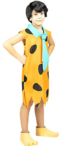 Funidelia Fred Feuerstein Kostüm - Familie Feuerstein für Jungen, Offizielle Lizenz, Größe 3-4 Jahre The Flintstones, Zeichentrickfilm - Verkleidung für Kinder für Partys, Karneval und Halloween