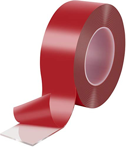 POPPSTAR doppelseitiges Klebeband (5 m x 50 mm x 2 mm) Acryl-Klebeband transparent