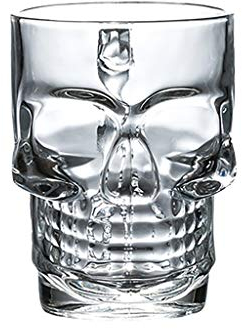 HSF Vetro Senza Piombo/a Forma di Teschio/con Impugnatura/personalità/Creativo/Grande/Boccale di Birra/Tazza da Bere Calici da Acqua (Size : One Piece)