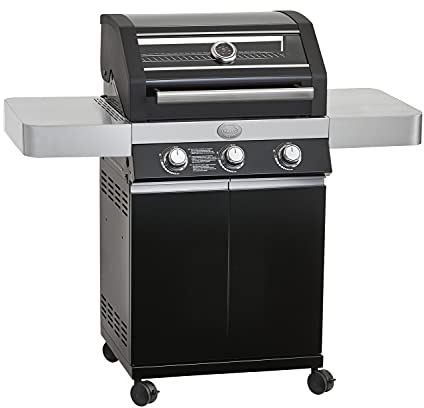 RÖSLE Gasgrill BBQ-Station VIDERO G3 Pure Schwarz, Seitentische, pulverbeschichteter Stahl