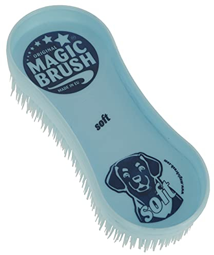 Kerbl MagicBrush Bürste (Soft für Hunde, für besonders Sensible Hunde, Pflege und Reinigung, Waschbar bei 60 Grad, Hundebürste, Kamm, blau) 81954