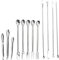 Scientific Labwares Laboratory Spoon Spatula Set - Long Handled Mixing & Measuring Equipment - Supplies for Labs, Sampling, Sculpting, Stirring, Making Makeup - Durable Stainless Steel - Set of 12