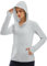 Libin Women's Full Zip UPF 50+ Sun Protection Hoodie Jacket Long Sleeve Sun Shirt Hiking Outdoor Performance with Pockets Light Gery S