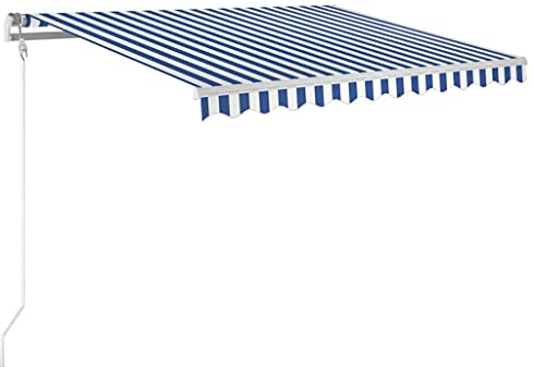 vidaXL Tenda da Sole Retrattile Automatica 300x250 cm Blu e Bianca