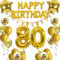 80.Geburtstag Dekoration Luftballons Gold, Ballon 80. Geburtstag Gold, Happy Birthday Folienballon 80, Geburtstagsdeko Mann 80 Jahr, Luftballon 80. Geburtstag Party Deko Mann,80 Geburtstag Deko(80.)