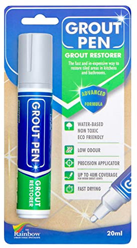 Grout Pen Tile Paint Marker: Waterproof Tile Grout Colorant and Sealer Pen - Winter Grey, Wide 15mm Tip (20mL)