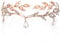 Blatt Hochzeit Tiara Krone, Strass Kristall Braut Tiara Haar Pin Tiaras Stirnband, Strass Kopfband der Frau Blumen und Blätter Krone Haarband für Braut Brautjungfern (Roségold)