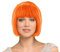 Bob Perücke mit Pony für Karneval Fasching Wig Cabaret Kurzhaar Pagenkopf glatt (orange)