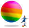 VIKSAUN PVC Regenbogen Ball, Spielball, 9 Inch Fußball Wasserball Strandball für Indoor Outdoor (9 Inch)
