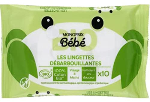 Monoprix Bébé les Lingettes Débarbouillantes, Bio, 10 lingettes