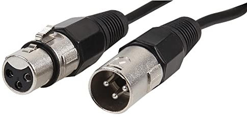 Pro Signal PSG3352-XLR-5M 3 Pin XLR Male to XLR Female Microphone Lead, 5m Nickel