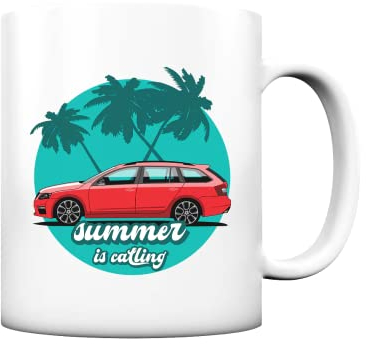 glstkrrn Octavia 3 RS 5e Combi Vorfacelift Summer is Calling Tasse, Keramik, 330ml
