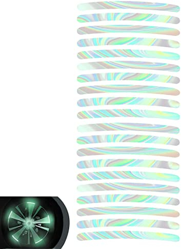woyufen Reflektierende Aufkleber für Auto-Radnaben | Reifen Felge Reflektierende Streifen Leuchtende Aufkleber Abziehbilder | Sicherheits-Leuchtstreifen, Autoreifen-Felgenaufkleber, Radaufkleber