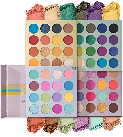 64 Farben Lidschatten Palette, Matte gepresst Glitter Schimmer Lidschatten wasserdicht mischbar professionelle Make Up Palette, 4 in 1 Rotation Board Nude Eye Makeup Kosmetik