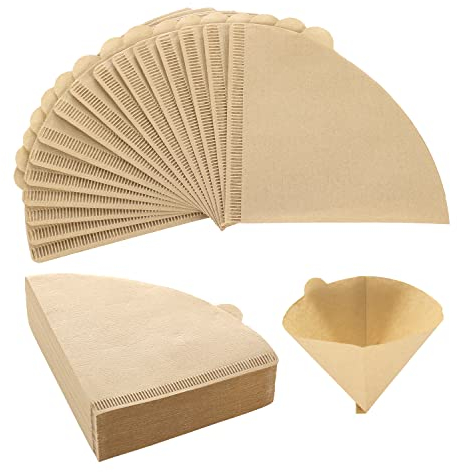 100pcs Papier Filtre à Café, Filtres à Café Coniques Filtres à café Jetables Filtre en Papier de Rechange pour Cafetière Goutte à Goutte
