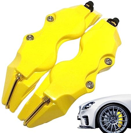 Povanjer Bremssattelabdeckungen-Set, 2 Stück robuste 3D-Bremssattelabdeckungen, tragbare Radnabenabdeckungen, Multifunktionale Auto-Radbremssattel- -Bremssattel-Schutzabdeckung für Radnabe