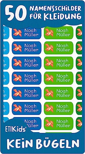 50 Namensaufkleber für Kinder. Nicht bügelbare Etiketten für Kleidung,waschbeständig. Personalisierte Aufkleber für kita und Schulmaterial. Klebeetiketten für Kinder Kindergarten und Schulen.Farbe 5
