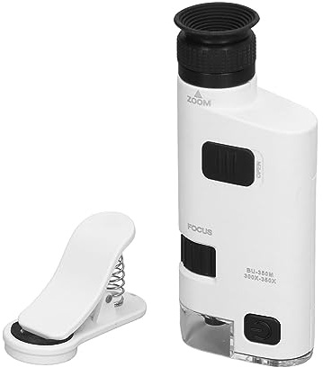 Candeon Handy-Clip-Mikroskop, 300x‑350x Taschenmikroskop Telefonmikroskop LED Mini Mikroskop Abnehmbares Handy Mikroskop Universal Handy Clip Lupe Zur Währungserkennenden Schmuckbewertung