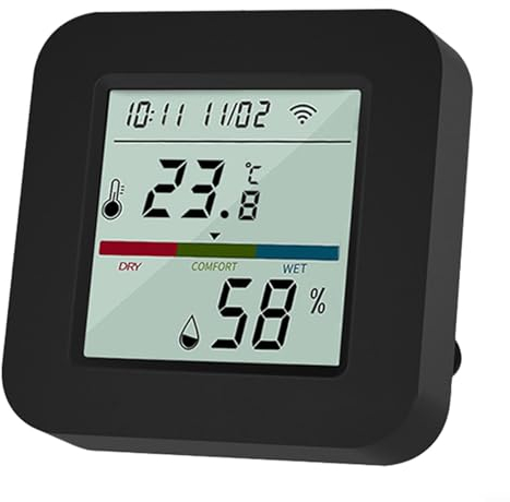 URPIZY Mando a distancia inteligente WiFi 3 en 1 - Mando a distancia universal inteligente con sensor de temperatura y humedad para TV y aire acondicionado