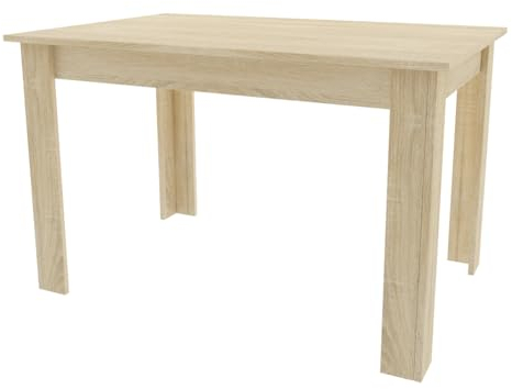 Esszimmertisch Küchentisch, Platte aus Sonoma-Eiche, Holztisch Esstisch, 120 x 80 x 75 cm, 18 mm Dicke, Küche Wohnzimmer Sonoma-Eiche
