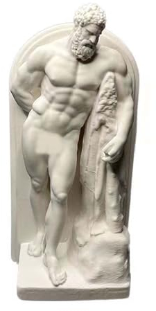 Palmetto Housewares Figur Skulptur des Herkules, weiße Herkules-Statue, Nachbildung aus Hartplastikharz, LWH 8,4 x 5,6 x 17,9 cm, künstlerische Statue, Replik Herkules