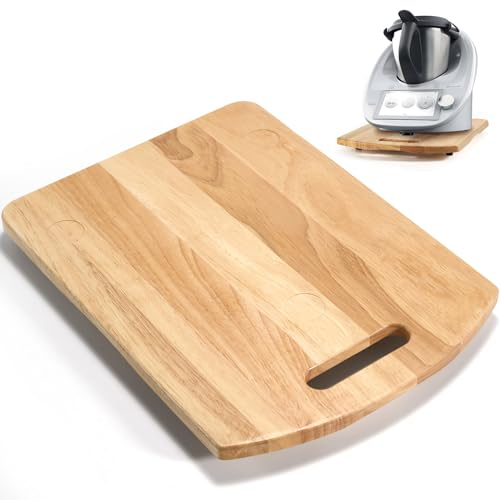 Planche Coulissante pour Thermomix TM6, Planche Thermomix TM6 avec 2 Roulette Universelles, Planche à Roulettes pour Thermomix TM6, 39 x 28 x 1.5 cm Planche Support pour Thermomix TM6, Marron Clair