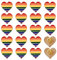 WANDIC Regenbogen-Bandnadeln, herzförmig, LGBT Pride, Regenbogen-Emaille, Broschen, Gay Pride, Metallabzeichen für Kleidung, Rucksack, Dekoration, 20 Stück, Metall