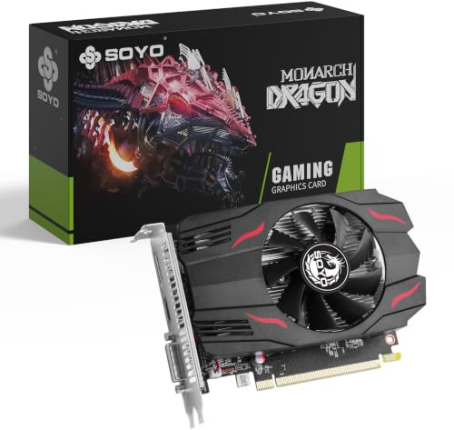 SOYO AMD Radeon RX 550 4G GDDR5 Gaming Grafikkarte, HDMI/DP/DVI Port | 128-Bit 640SP GPU mit HDMI/DisplayPort/DVI Triple Display Output, Single Fan Cooling Video Card, Unterstützt Windows 11/10/7