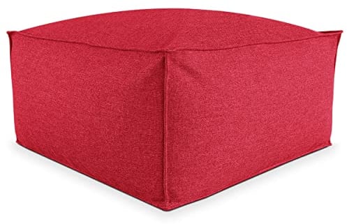 Generisch SVITA Amber Aufbewahrungsbox mit Deckel Hocker mit Stauraum Sitzhocker Sitzsack Sitzpouf Gepolstert Stoffbezug Anthrazit