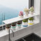 WOCHUANGSI 1pc Small Narrow Shelf for Windowsill Kitchen Spice Rack Organizer Stackable Tall Shelves Scalable Window Plant Rack for Narrow Space Countertop Storage (White)