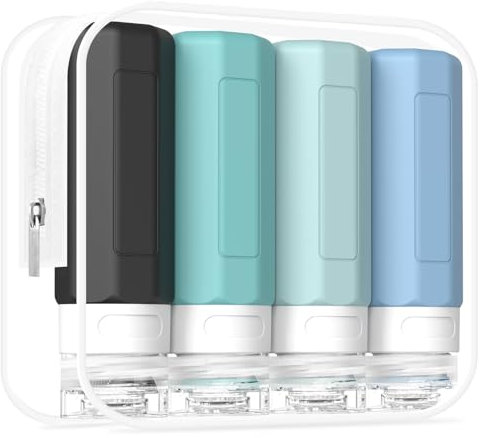 MateeyLife Travel Bottles for Toiletries, 3oz Tsa Approved Size Containers, BPA Free Leak Proof Travel Essentials Containers, Refillable Travel Accessories for Shampoo Conditioner Gray