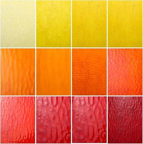 CHICSHIS Feuilles de vitrail vives pour loisirs créatifs (jaune et rouge)