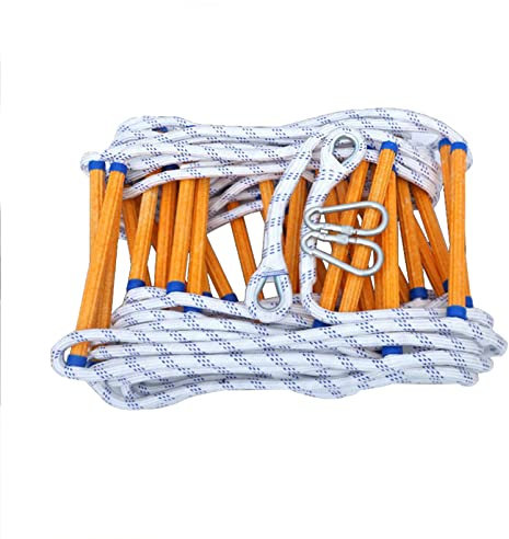 Rettungsleiter, Sicherheitsleiter, 3–20 m Strickleiter, Not-/Feuerleiter, schwer entflammbare Harzkletterleiter, Nylon-Sicherheitsseil, Tragkraft bis zu 420 kg/20 m