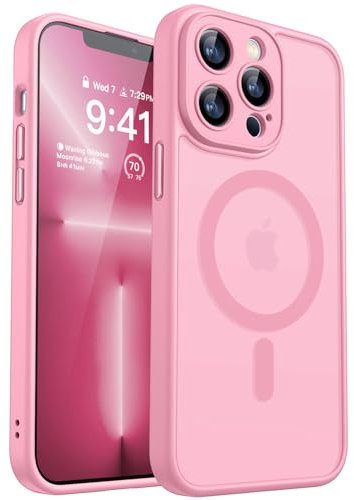 CANSHN 2024 Neu für iPhone 13 Pro Max Hülle mit Kameraschutz für Magsafe (TOP Militärschutz & Magnetkraft) Extrem Haltbarkeit Hülle iPhone 13 ProMax Case Stoßfest, Rosa