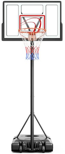 10ft Basketball Hoop Outdoor, Yohood Professional Portable Basketball Hoop for Kids Adults Basketball Stand with Wheels Sturdy Backboard Adjustable Height 1.43M-3.05M Net Set System Game Park Garden