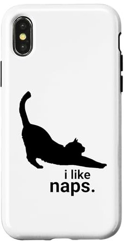 iPhone X/XS FUNNY CAT I Like Naps Cute Kitten Silhouette Case