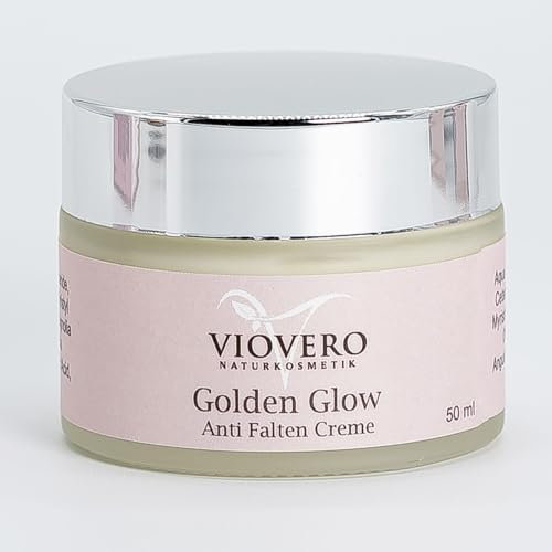 VioVero Naturkosmetik Anti Falten Gesichtscreme Golden Glow, Anti Aging Creme frauen, Gesichtspflege, Skin Care, Face Care