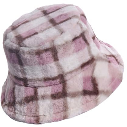 LIFKOME Hut Mit Karomuster Fischerhut Dicker Plüsch Winddicht Bequem Für Verschiedene Größen Modische Wahl Für Frauen Mädchen Und Damen Für Die Saison