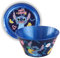 Stitch 2Pcs Plate and Bowl Set, Raised Sides Children Round Plate BPA Free Plastic Cereal Bowl, Reusable Picnic Party Dining Set for Kids 4+ Years