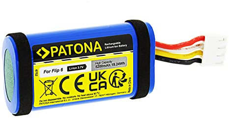 PATONA Batería de Repuesto para JBL GSP-1S2P-F6D, JBLFLIP6BLUAM / JBLFLIP6REDAM, 5200mAh 3,7V Li-Ion, Compatible con JBL Flip 6 Altavoces Bluetooth Speaker