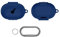Generic Portable Earphone Protector Shockproof with Carabiner Anti-scratch Silicone Wireless Earphone Case for Anker Soundcore Space A40 Charging Box (Blue)