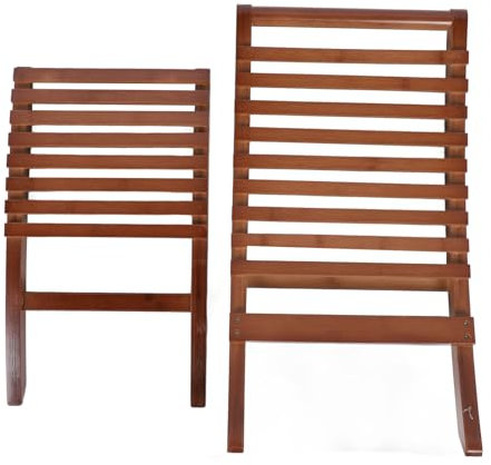 Yctze Plegable de Madera CH K Brown High Spackrest - Elegante CH Omic Wood Lounge CH para Patio de Jardín de Levas Al Aire Libre, Silla Plegable de Puerto Estable